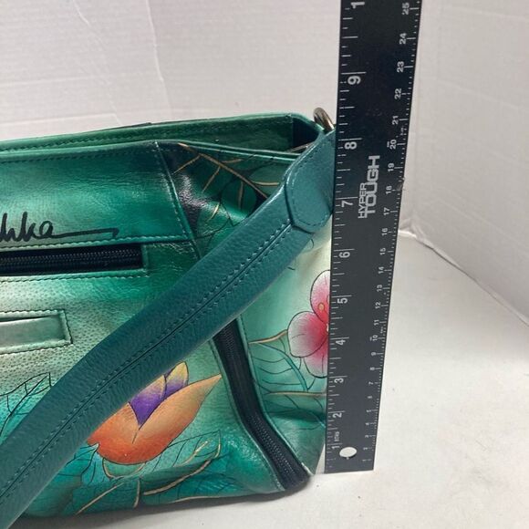 ANUSCHKA Women’s Hobo Tote Bag 13X4X8 Multicolored Genuine Leather Hand Painted - Picture 5 of 11